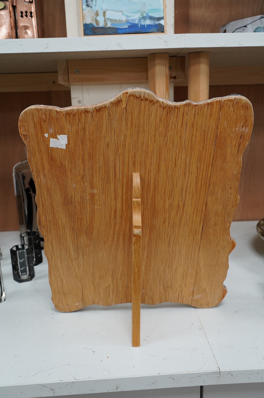 A 20th century silver plate framed dressing table easel mirror, 39cm tall. Condition - poor